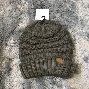 Slouchy Charcoal Gray Beanie